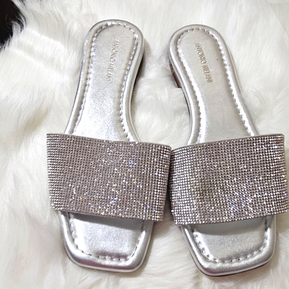 Antonio Melani Silver Embellished Women's Sandals